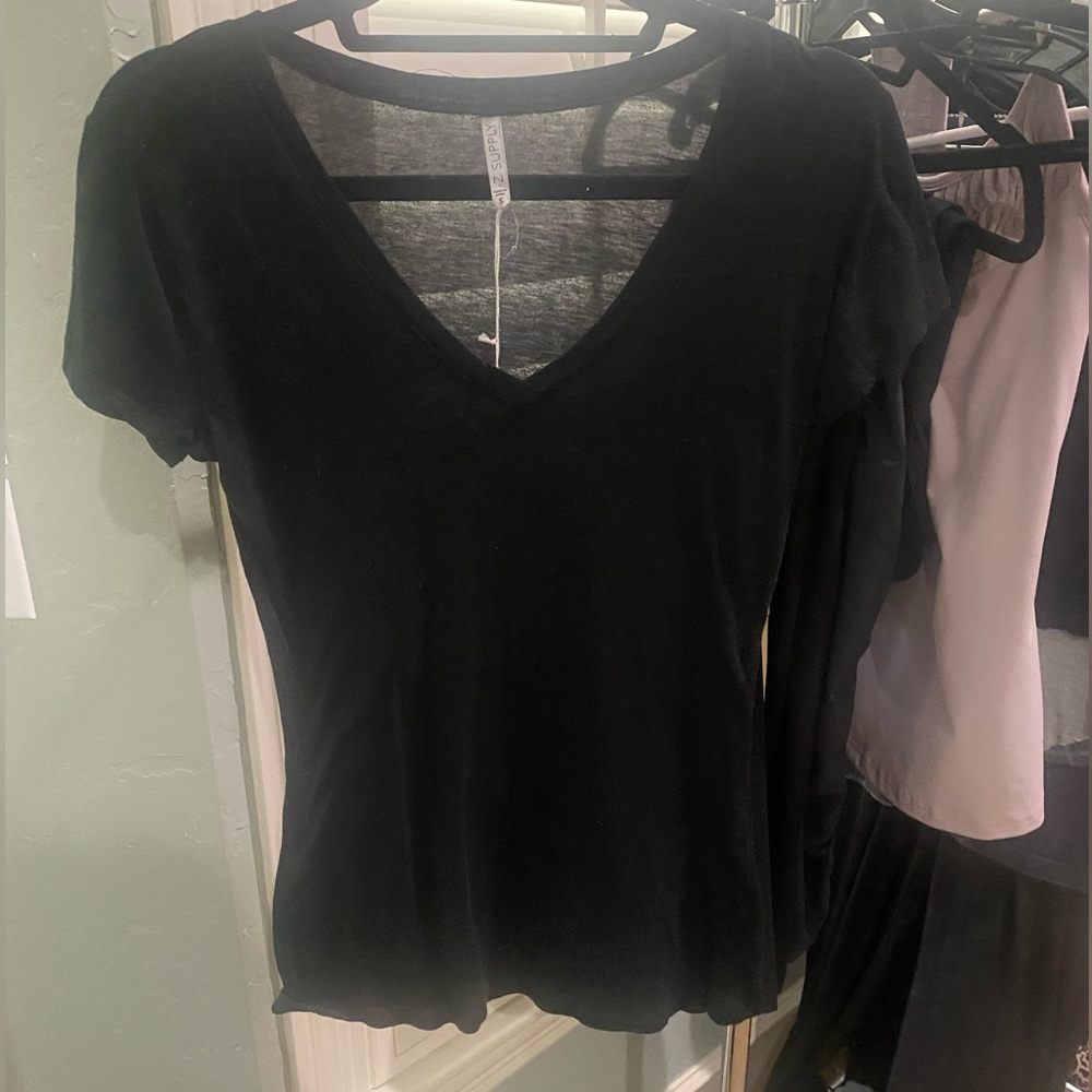 Zsupply basic black v neck T